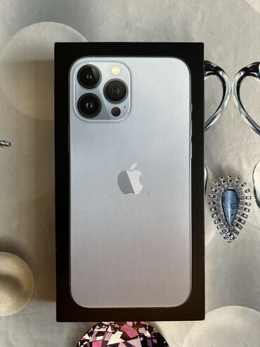 копия айфон 13 про макс: IPhone 13 Pro Max, Колдонулган, 256 ГБ, Sierra Blue, Куту
