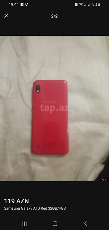 sim operator: Samsung Galaxy A10, 16 GB, rəng - Qırmızı, İki sim kartlı, Face ID, Sensor — 2