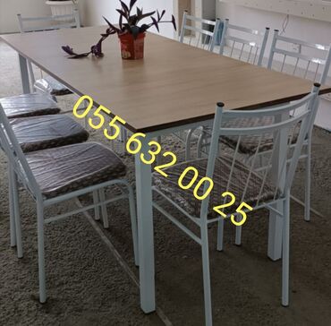 həyət üçün stol: Yeni, Kvadrat masa, 9 stul, Açılmayan, Stullar ilə, Metal, Azərbaycan