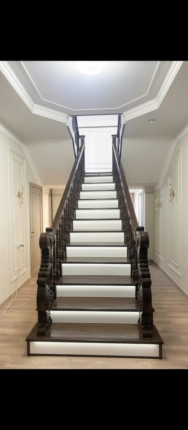 Деревянные лестницы: Лестница,жасайбыз, фанера,шпон,соснадан — 1