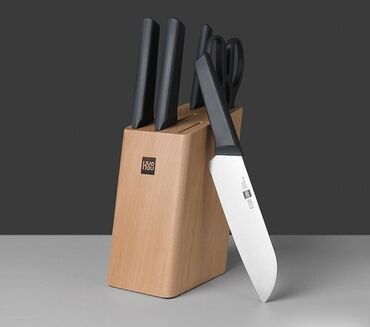 каменная посуда: Набор ножей Xiaomi HuoHou Youth Knifes Set 6 в 1 Впечатляющая