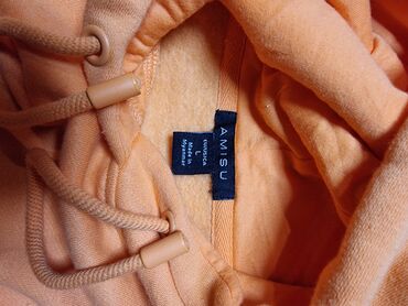 Толстовки, худи: Худи персикового цвета с капюшоном и карманом-кенгуру. Мягкий трикотаж — 2