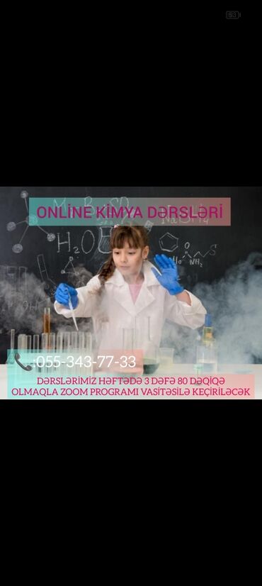 evden online is elanları: Kimya ve biologiyadan online hazırlıq dərslər yüksək səviyyədə