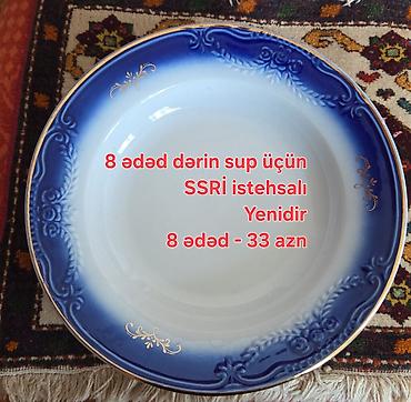 Boşqablar, 6 ədədli dəst, rəng - Göy, Farfor, SSRİ lalafo.az -da Boşqablar, 6 ədədli dəst, rəng - Göy, Farfor, SSRİ