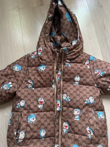 домашний батут: Детская утепленная куртка с капюшоном.до 4 лет - Цвет: коричневый с