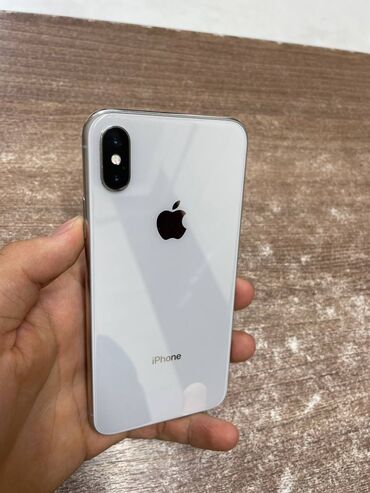 iphone xr цена в бишкеке бу: IPhone X, Колдонулган, 64 ГБ, Ак, 79 %