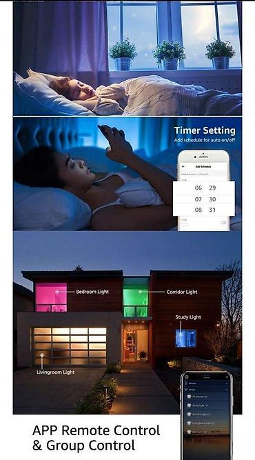 Rasveta: Led trake 5-24V 220V 30-240ld/m 4-30W/m 1boja RGB WIFI APP. Kontakt — 12