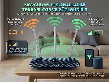 wifi router: TP-Link AC750 Wi-Fi Router və Siqnal Gücləndirici (Repeater) Salam — 1