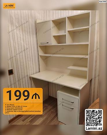 Ev və bağ: Düz masa, Stulsuz, Polkalı, Siyirməli, Sadə laminat — 1