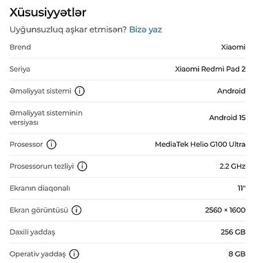 iphome se: Xiaomi Redmi Pad 2 8/256 GB Graphite Gray Endirim var - 11 düym böyük — 6