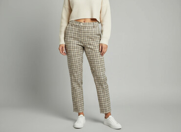 bershka spodnie zebra: Primark, Material trousers for women, size L