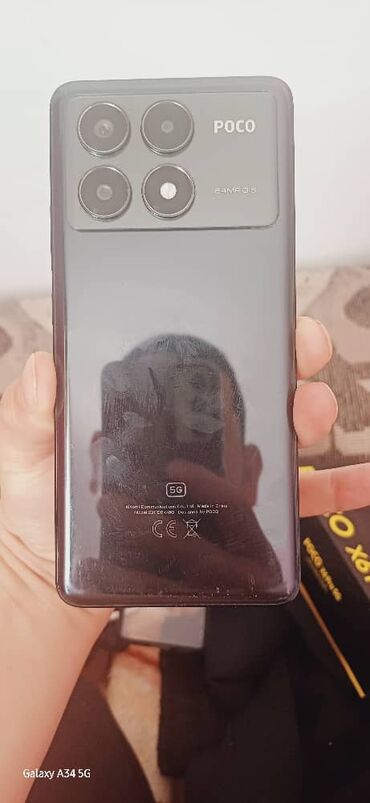 адаптер телефон телевизор: Poco X6 Pro 5G, Колдонулган, 256 ГБ, түсү - Кара, 2 SIM