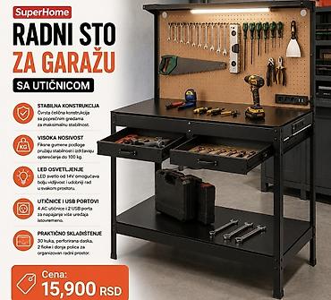lazy sofa: Radni sto za garažu sa utičnicom – SuperHome - Stabilna konstrukcija — 1