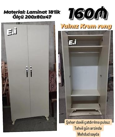Dolab-asılqanlar: *2Qapılı Dolab 160Aznden baslayr qiymətlər 💥* ✔️ Tam Laminat 🚨Yalnız — 2