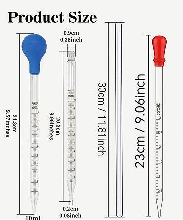 Qab-qacaq və mətbəx ləvazimatları: ﻿Şüşə pipet (pipetka) Laboratoriya üçün maye damcılayıcı. Şkalalı — 2