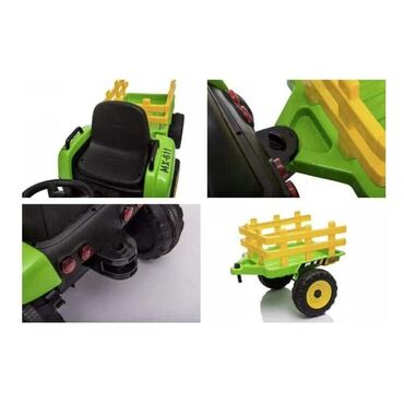 Dečiji električni automobili: Traktor sa prikolicom na akumulator XMX611 Boja:zelena/crvena/plava — 5
