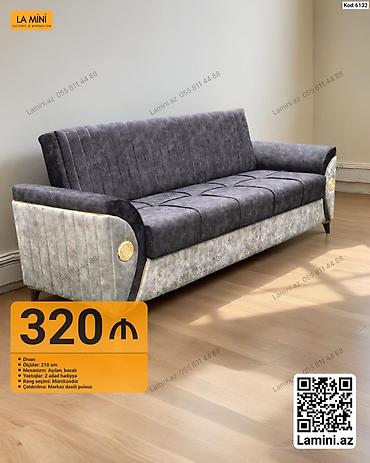 Divan – Kod: 6132 - Ölçü: 210 sm - Mexanizm: Açılan, bazalı (yataq
