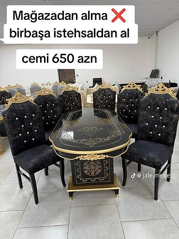 masaj stol: Qonaq otağı üçün, Yeni, Açılmayan, Oval masa, 6 stul — 1
