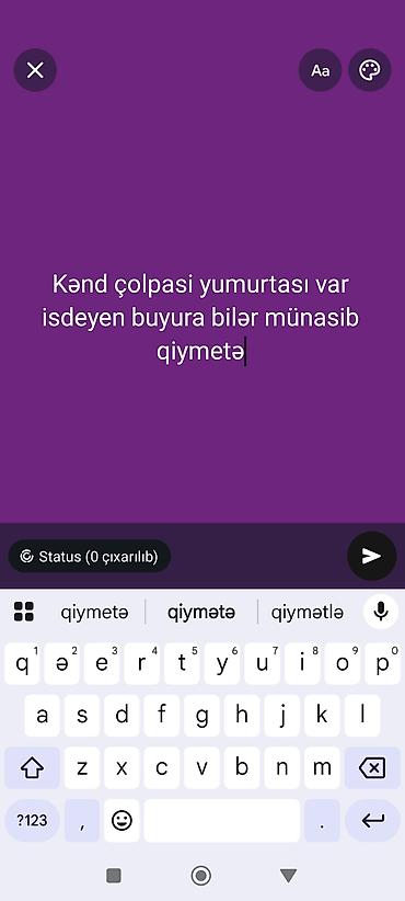 kent karbonat qiyməti: Məhsul: Kənd çolpası yumurtası Təsvir: - Təbii şəraitdə bəslənən kənd — 1
