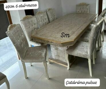 Masa və oturacaq dəstləri: Dördbucaq masa, 6 stul -da lalafo.az — 23 Masa və oturacaq dəstləri: Dördbucaq masa, 6 stul — 23