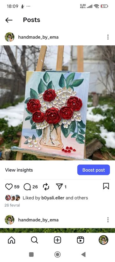 Şəkillər, tablolar: Əl işi 3D çiçək rəsm tabloları - Texnika: Akril boya və həcmi verən — 6