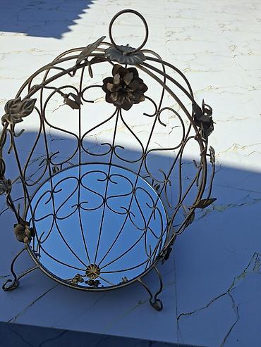 metal turba: Dekorativ metal səbət – güzgülü dibli - Material: möhkəm metal — 1