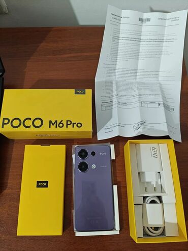 Poco: Poco M6 Pro, Колдонулган, 256 ГБ, түсү - Кызгылт көк, 2 SIM