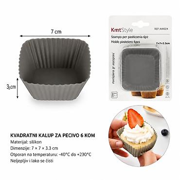 KMT Srednja kockasti šolja za mafine 2416084 Kvadratni silikonski