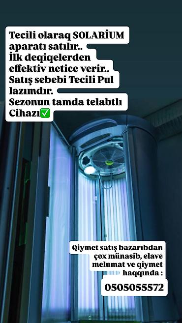 Красота и здоровье: Solarium aparatı – kabin tipli, şaquli quruluşlu. Xüsusiyyətlər: - — 1