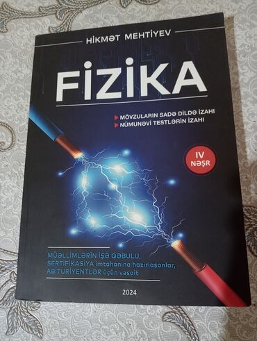 mektebe hazirlasiriq kitabi: Fizika kitabı Hikmet Mehdiyev 2024 cu il 12 azn