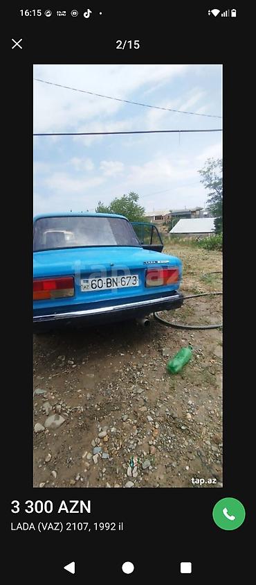 VAZ (LADA): LADA (VAZ) 2107 – 1992 il Qiymət: 3 300 AZN - Kuzov: sedan, mavi — 2