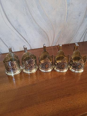 samovar alti podnos: Məhsul: 875 əyar gümüş fincanaltı (stakan üçün qulplu podstakannik) — 2