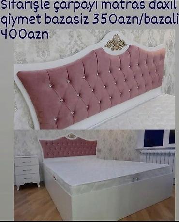 Sifarişlə hazırlanmış iki nəfərlik çarpayı – matras daxildir. Ağ