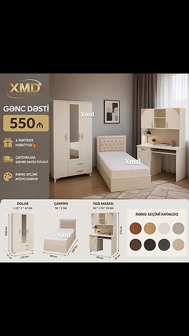 demir stolar: Gənc Dəsti – XMD Furniture Komplektin tərkibi: - Dolab: 120×47×200 — 1