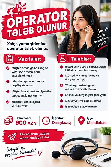 rusiyada iş elanları 2026: Оператор Call-центра требуется, Любой возраст, Без опыта, Ежемесячная оплата — 1