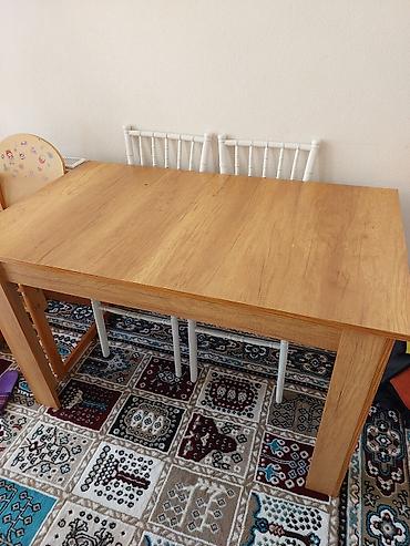 stol ve stullar: Mətbəx üçün, İşlənmiş, Açılmayan, Dördbucaq masa, 4 stul — 3