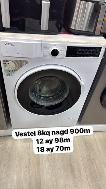 Paltaryuyan maşınlar: Paltaryuyan maşın Vestel, 8 kq, Yeni, Avtomat, Qurutmasız, Kredit var