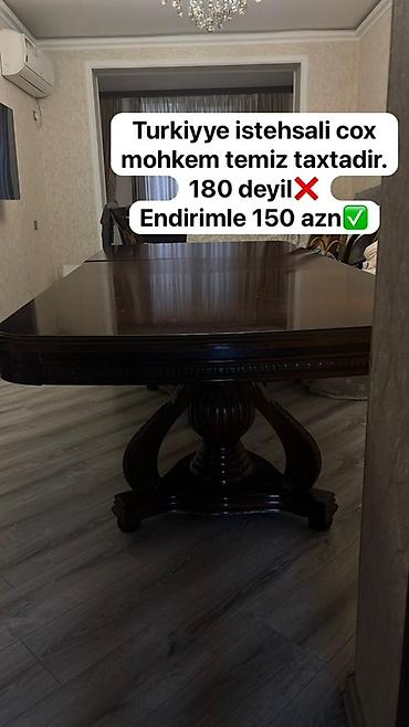 Türkiyə istehsalı massiv taxtadan yemək masası. Xüsusiyyətlər: - lalafo.az -da Türkiyə istehsalı massiv taxtadan yemək masası. Xüsusiyyətlər: -