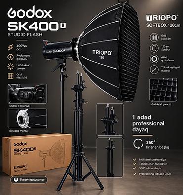 video aparati: Godox SK400II + TRIOPO 120 sm Softbox (Grid ilə) studiya işıqlandırma — 1