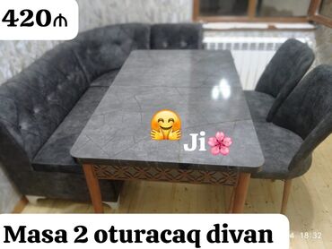 divan üstü: Künc divan və masa desti yeni