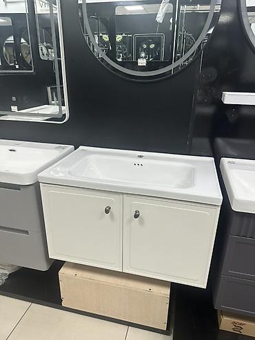 silver kitchen: Тумба с умывальником для ванной комнаты - Размер умывальника: 80×47 — 1