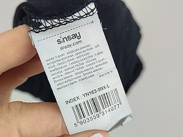 bluzki czarne basic: Sinsay, T-shirt damski, rozmiar L — 6
