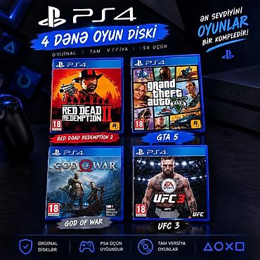 oyun seti: PS4 üçün 4 ədəd oyun diski seti Daxildir: - Red Dead Redemption 2 — 1