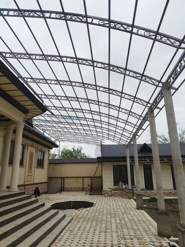 Навесы: Навес, Арочный, Металл, Поликарбонат, Установка — 10