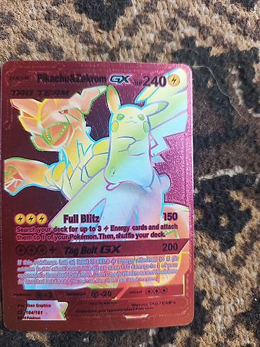 səs kartları: Pokémon TCG kartı – Pikachu & Zekrom GX (TAG TEAM), Holo/Full Art — 1