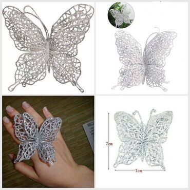 46 размер: Бабочка декоративная, размер 7 см х 7 см, цена за 1 шт