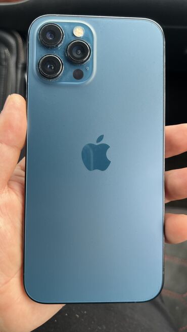 Apple iPhone: IPhone 12 Pro Max, Б/у, 512 ГБ, Синий, Зарядное устройство, Защитное стекло, Чехол