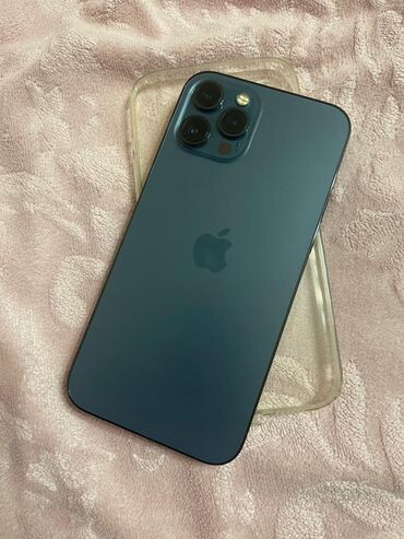 Физика: IPhone 12 Pro Max, 256 ГБ, Pacific Blue, Гарантия, Face ID, С документами