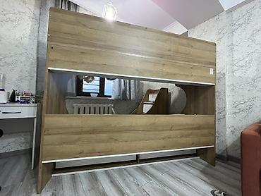 bunk bed: Двухъярусная детская кровать, Б/у, ЛДСП, цвет - Коричневый — 1