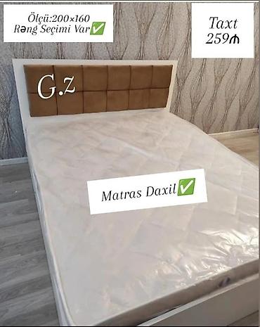 matras 160x200: Taxt – 259₼ - Ölçü: 200×160 sm - Matras daxil - Rəng seçimi var — 1